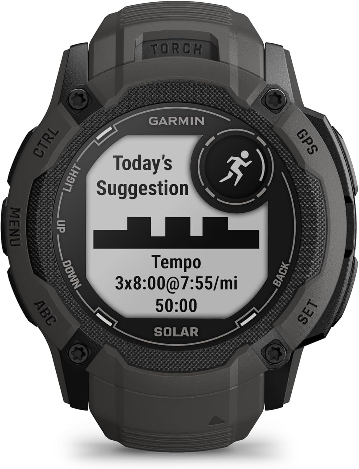 Garmin Instinct 2X Solar, Rugged GPS Smartwatch, Built-in Flashlight, Solar Charging Capability, Multi-Band GNSS, Graphite (Renewed)
