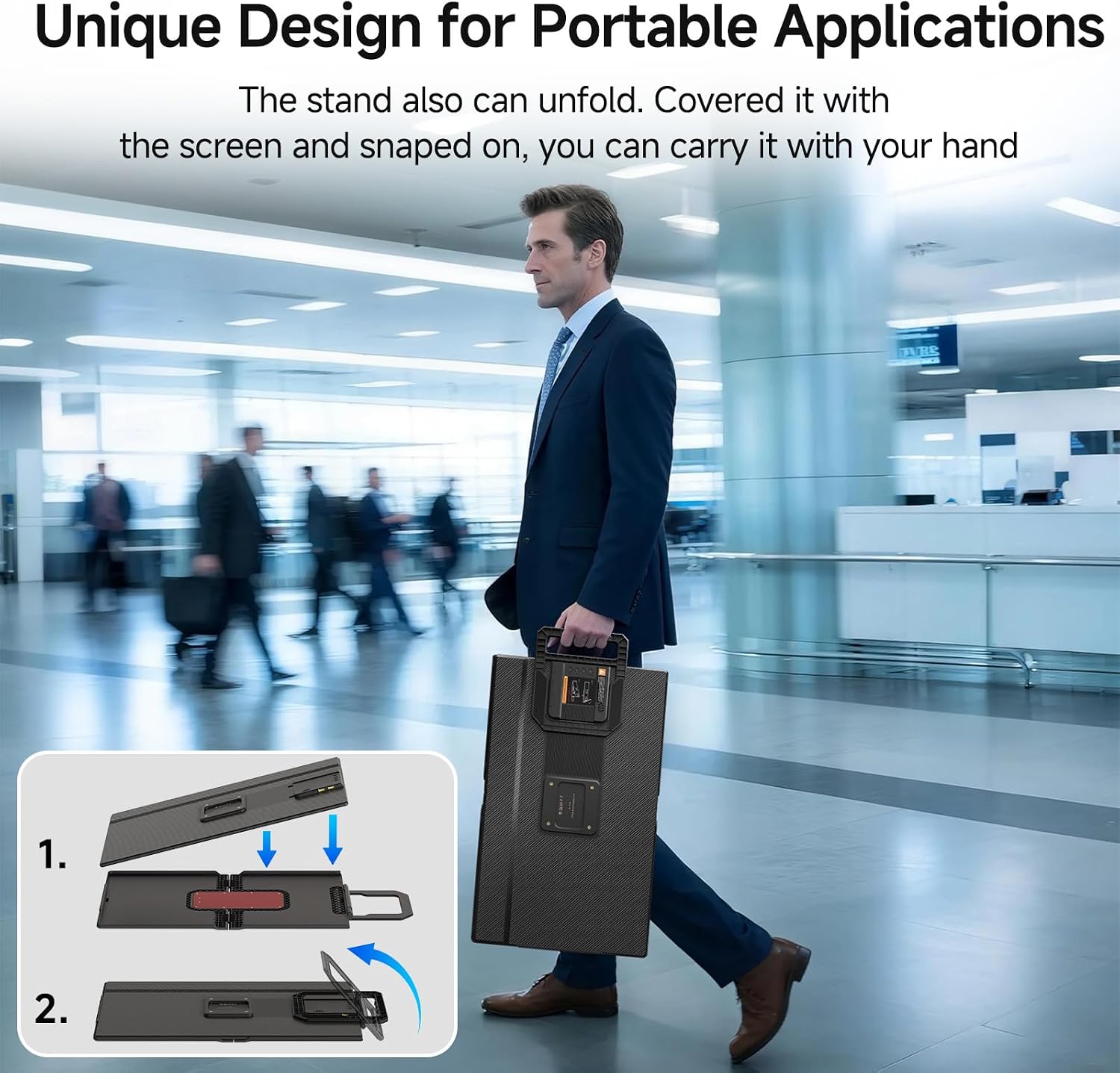 24' 2.5K 180Hz Portable Monitor - Laptop Screen Extender 112% sRGB Wide Color HDR HDMI USB C Travel External Display with Stand Gaming Monitor for Computer PC Phone Game Console