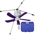 CB305 Large 31' Rechargeable Ceiling Fan for Canopies, Gazebos, Pergolas, Workshops & More. 6-Hour Run Time, Portable with Travel Case, Remote Control (Purple)