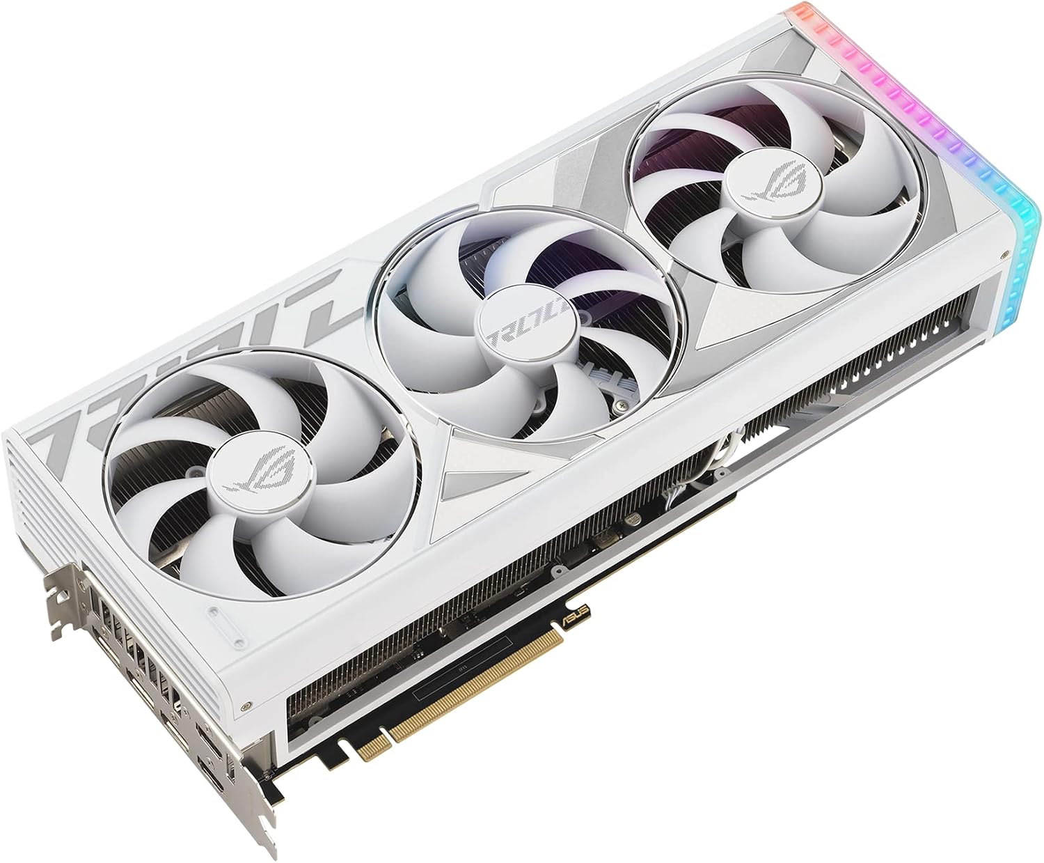 ASUS ROG Strix GeForce RTX™ 4080 Super White OC Edition Gaming Graphics Card (PCIe 4.0, 16GB GDDR6X, DLSS 3, HDMI 2.1a, DisplayPort 1.4a, Vapor Chamber, Power Sensing, Aura Sync)