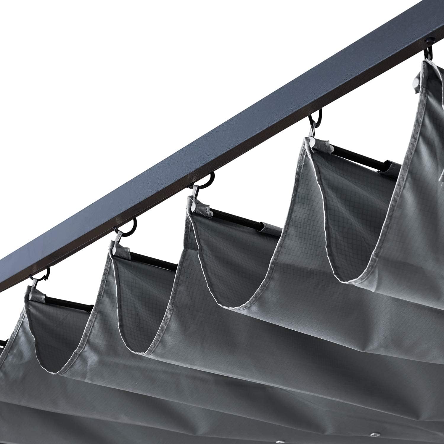 ABCCANOPY Patio Pergola 11x11 - Outdoor Sun Shade Canopy with Retractable Roof for Garden Porch Backyard (Dark Gray)