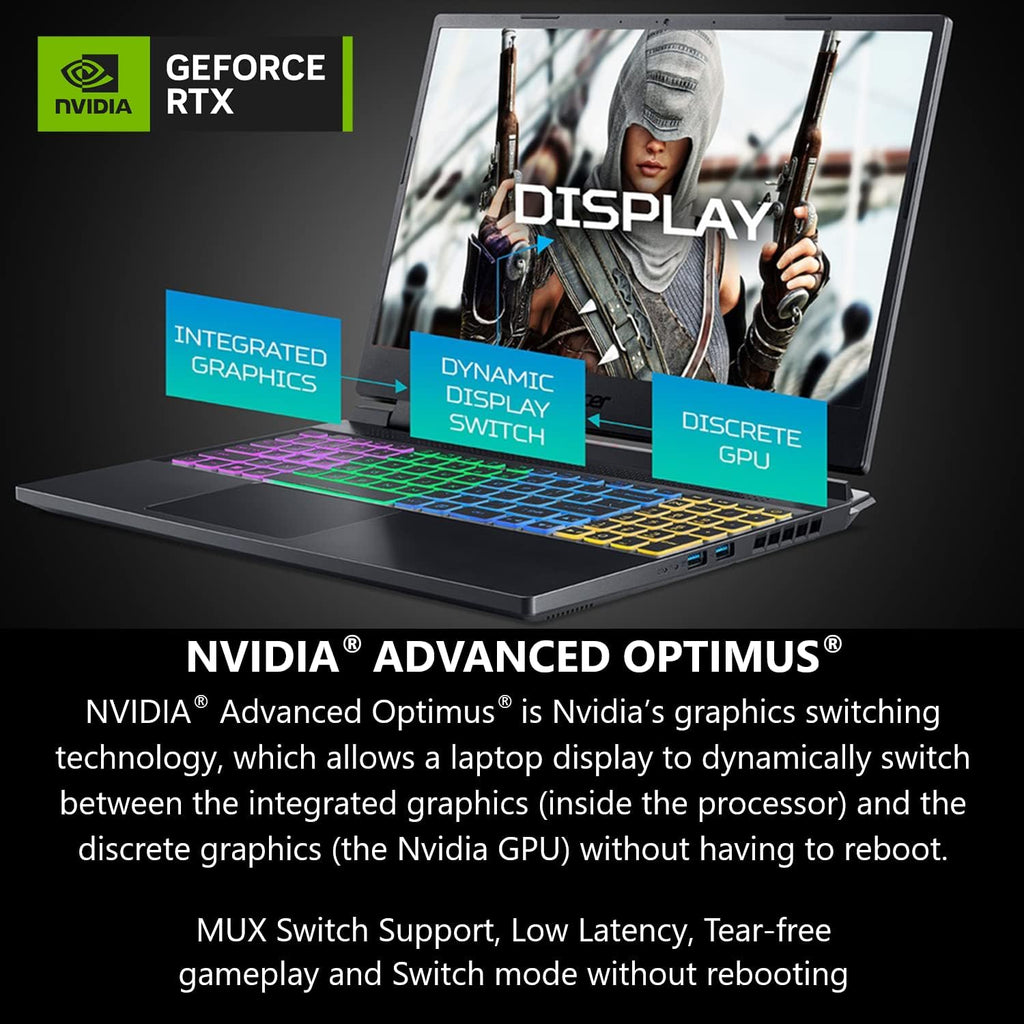 acer Nitro 16 Gaming Laptop | AMD Ryzen 7 7840HS OctaCore CPU | NVIDIA GeForce RTX 4050 Laptop GPU | 16' WUXGA 165Hz IPS Display | 16GB DDR5 | 1TB Gen 4 SSD | WiFi 6E | RGB Backlit KB | AN16-41-R6WV