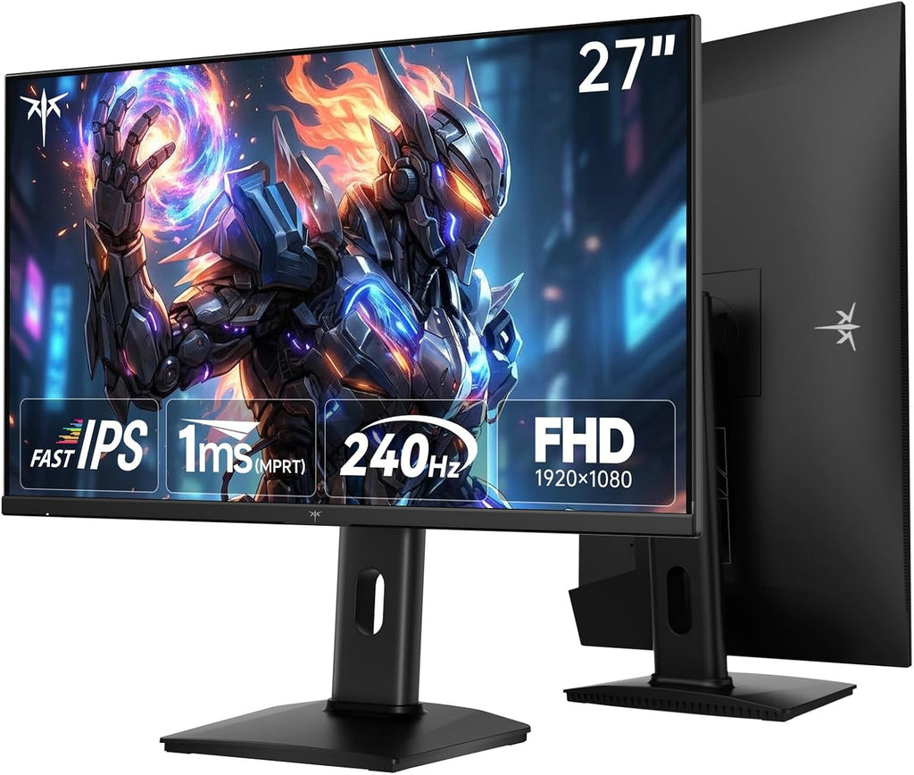 KTC 27 Inch 240Hz Gaming Monitor - 1080P Computer Monitor Fast IPS FHD, Adaptive Sync, 1ms(MPRT), 131% sRGB, HDMI Displayport, Tilt Pivot Height Adjustment, Vesa Monitor, Black, H27F7