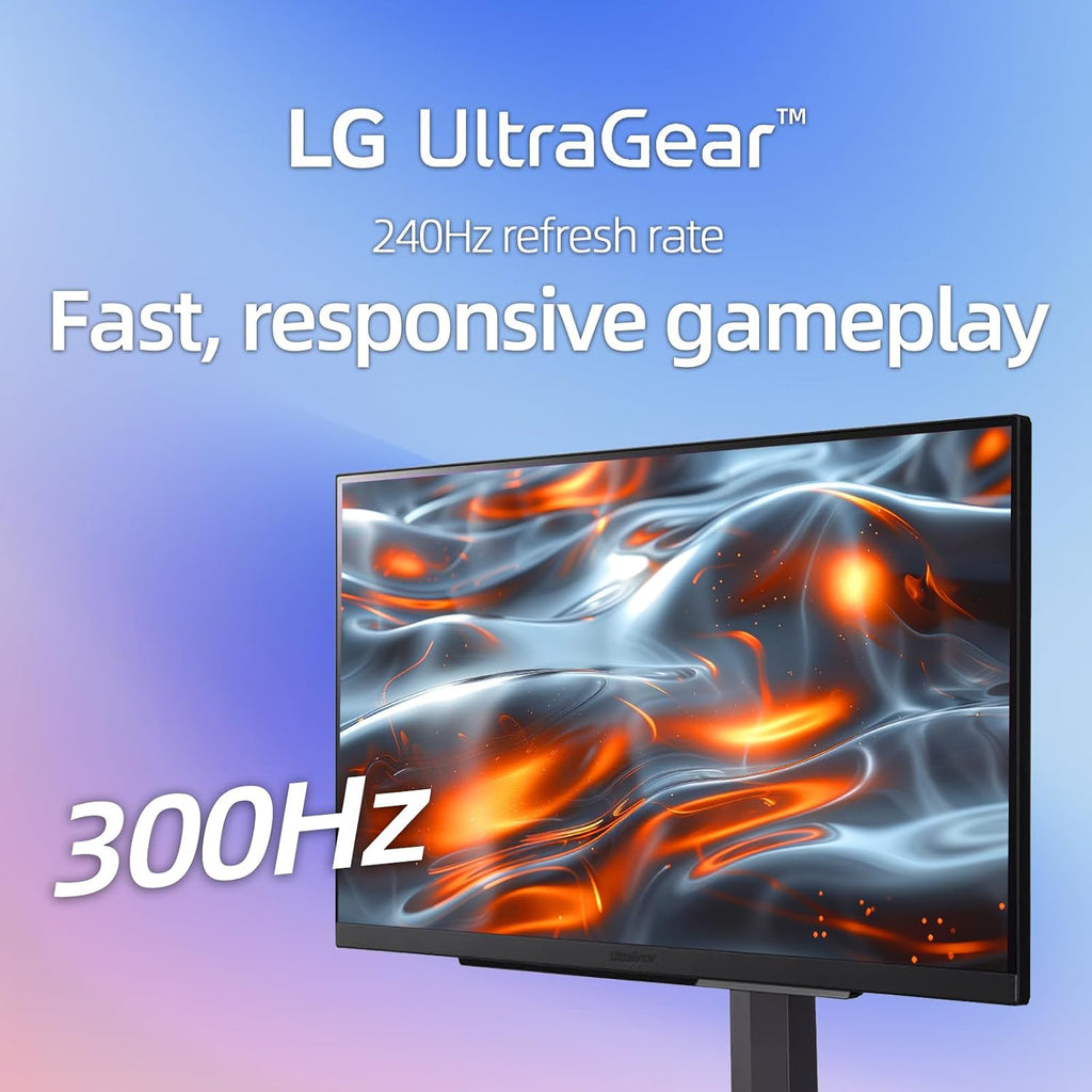 LG 27 inch Ultragear QHD (2560x1440) IPS Gaming Monitor, 240Hz, 1ms, G-Sync AMD FreeSync Premium, 100% sRGB, HDR400, 1 x DisplayPort, 2 x HDMI, 4-Pole HP Out DTS GP:X, Tilt/Height/Pivot Stand, Black