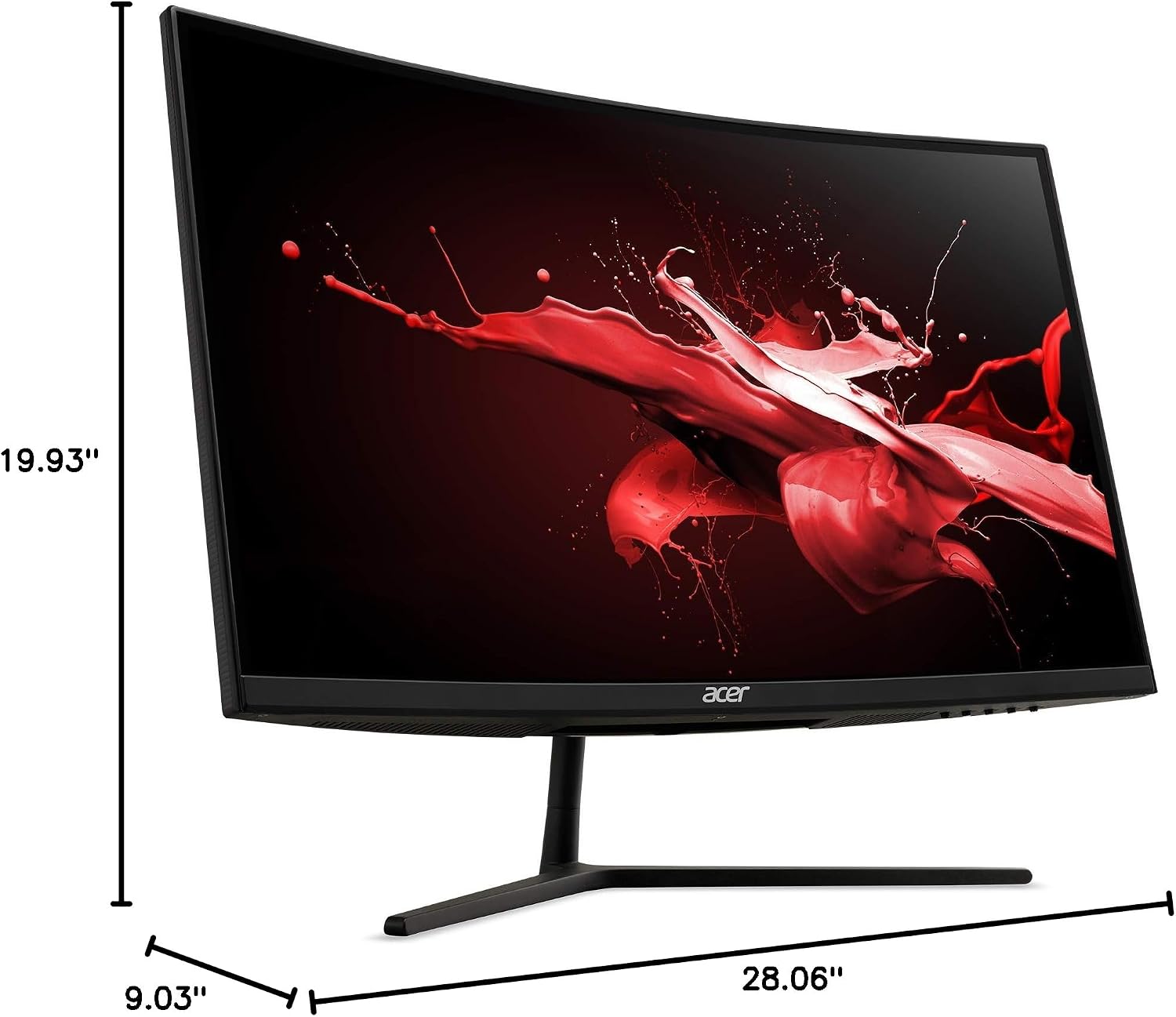 Acer EI322QUR Pbmiippx 31.5' 1500R Curved WQHD 2560 x 1440 Gaming Monitor | AMD FreeSync Premium Pro | Up to 165Hz Refresh Rate | 1ms VRB | VESA DisplayHDR 400 | 2 x Display Ports & 2 x HDMI 2.0 Ports