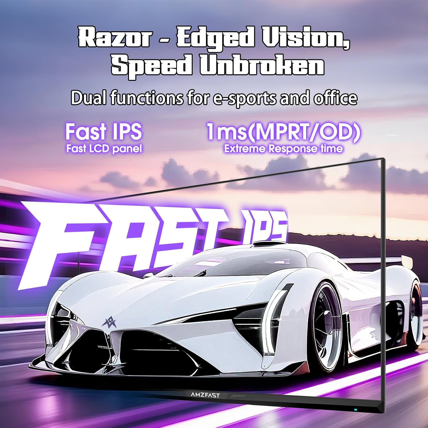 Amzfast 27 Inch 1440P 200Hz/180Hz White Gaming Monitor, MPRT 1ms 2K QHD, Fast IPS | HDR400 & TÜV Rheinland Eye Care & 12 Months Exchange, with HDMI & DP Cable