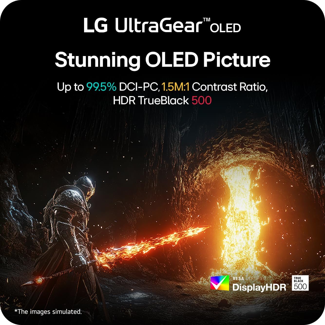 LG 27GX790B-B 27' Ultragear QHD (3440 x 1440) OLED Gaming Monitor, Dual Mode (QHD 540Hz/ HD 720Hz), 0.02ms, TrueBlack 500, NVIDIA G-Sync Compatible, AMD FreeSync Premium Pro, DP 2.1, USB-C, Black