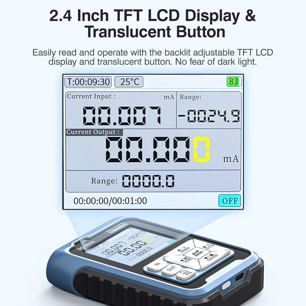 Riiai SG004A 4-20ma 0-24V Signal Generator, Programmable Current Voltage Generator, Resistance Millivolt Thermocouple Tester, Real-time Curve, 3000mAh USB Rechargeable, for PLC Simulator