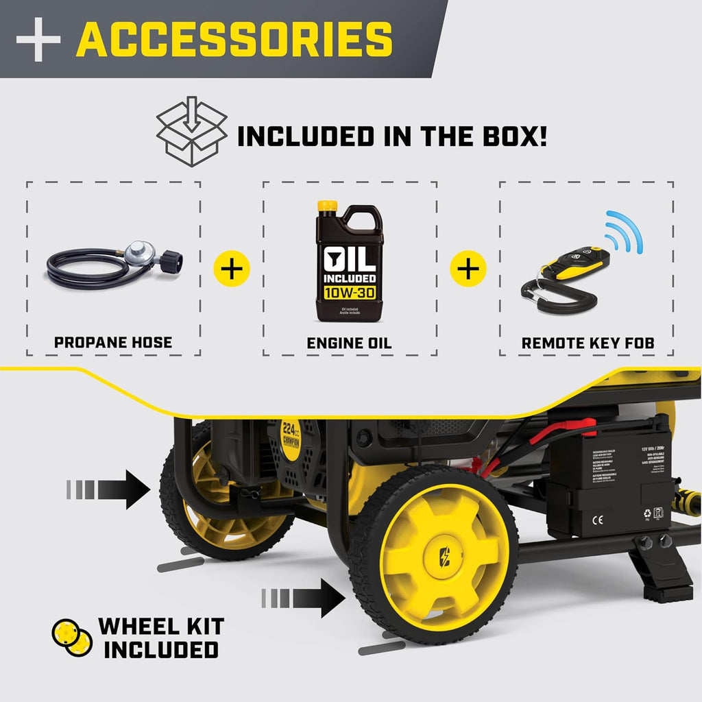 Champion Power Equipment 4375-Watt Wireless Start Dual Fuel RV Ready Portable Generator with CO Shield