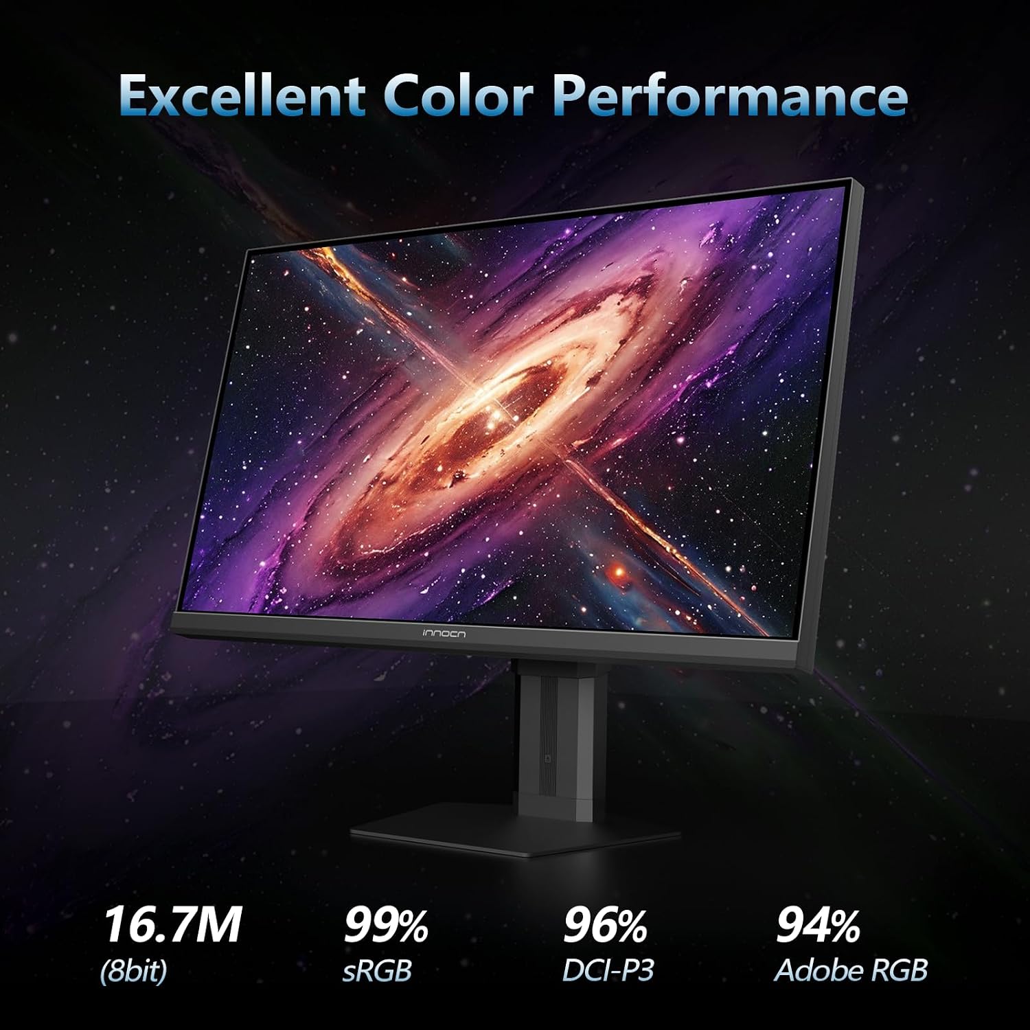 INNOCN 24.5' QHD 2K 1440P 240Hz Gaming Monitor for PS5, Xbox Console, PC Computer, IPS HDR400 1Ms HDMI 2.1, DisplayPort, Low Blur, Height/Pivot Adjustable Stand, Black - 25G2S Plus