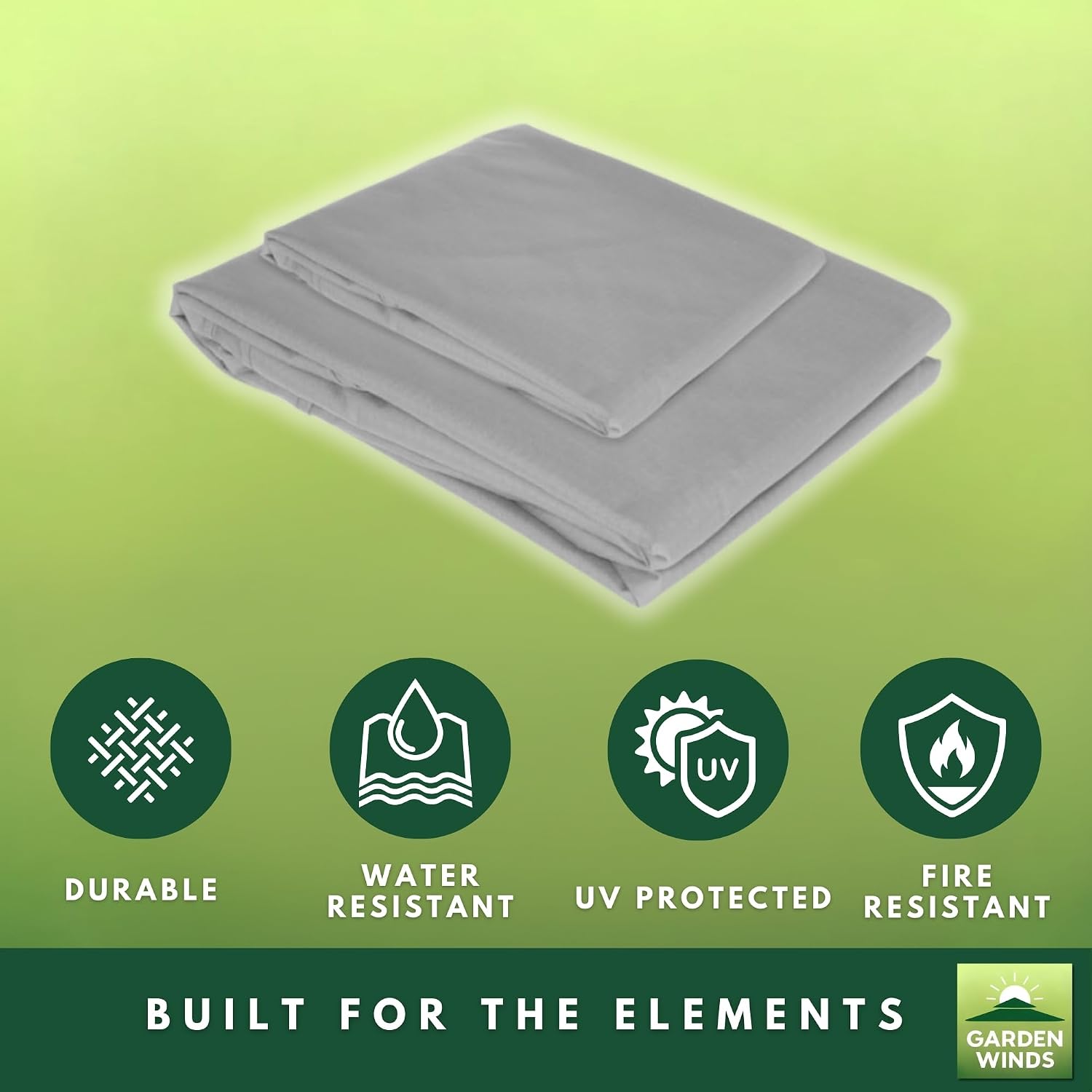 Garden Winds Reinforced RipLock 350 Replacement Canopy Top Cover Compatible with Crown Shades 13' X 13' Pop Up Gazebo Models CA169M, CS-CA169M - Slate Gray
