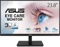 ASUS 24'1080P Monitor(VA24DQSB)-Full HD,IPS,75Hz,Speakers Adaptive-Sync Low Blue Light Flicker Free VESA Mountable Frameless, HDMI DisplayPort, VGA, USB hub Height Adjustable, Black,12.8'x21.3'x2.1'