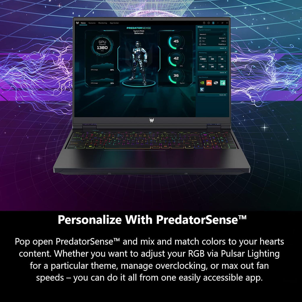 Acer Predator Helios 16 Gaming Laptop | 13th Gen Intel Core i7-13700HX | NVIDIA GeForce RTX 4060 | 16' 2560 x 1600 165Hz G-SYNC Display | 16GB DDR5 | 1TB Gen 4 SSD | Killer Wi-Fi 6E | PH16-71-74UU