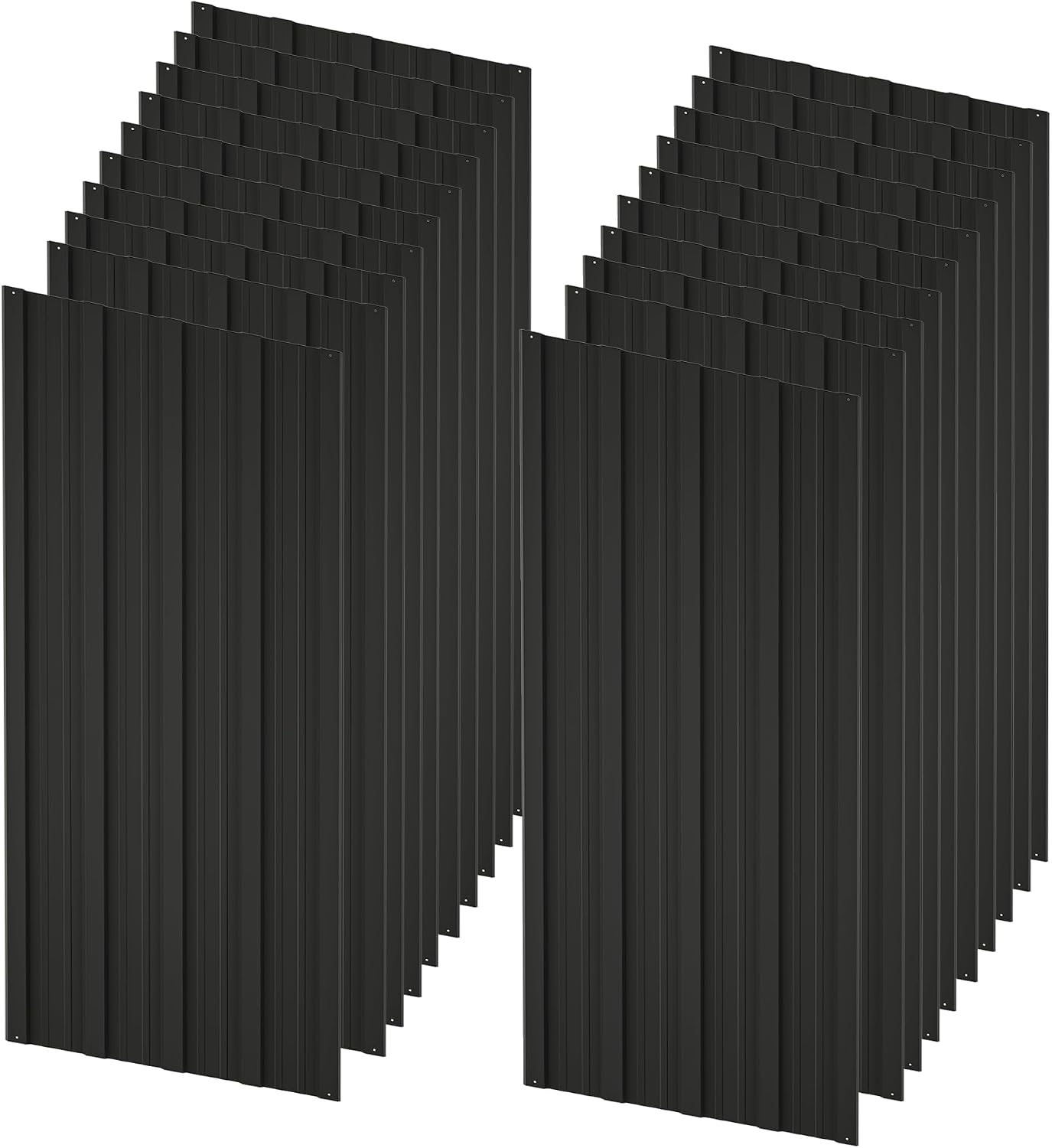 Roof Panels 20 pcs L42.52×W16.77 inch Galvanized Steel, Metal Corrugated Tin Roofing Panels Gazebo Top Cover Heavy Duty Roof Replacement for Patio Outdoor Garden, Black