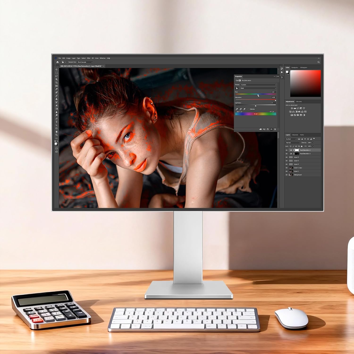 CRUA 27' 4K Monitor, UHD 3840x2160P 60Hz IPS Panel Computer Monitor with Built-in Speakers, Supports AMD FreeSync, USB Type-c, 98% DCI-P3, Height Adjustable, HDMI 2.0 & DP 1.2, Wall Mountable-Silver