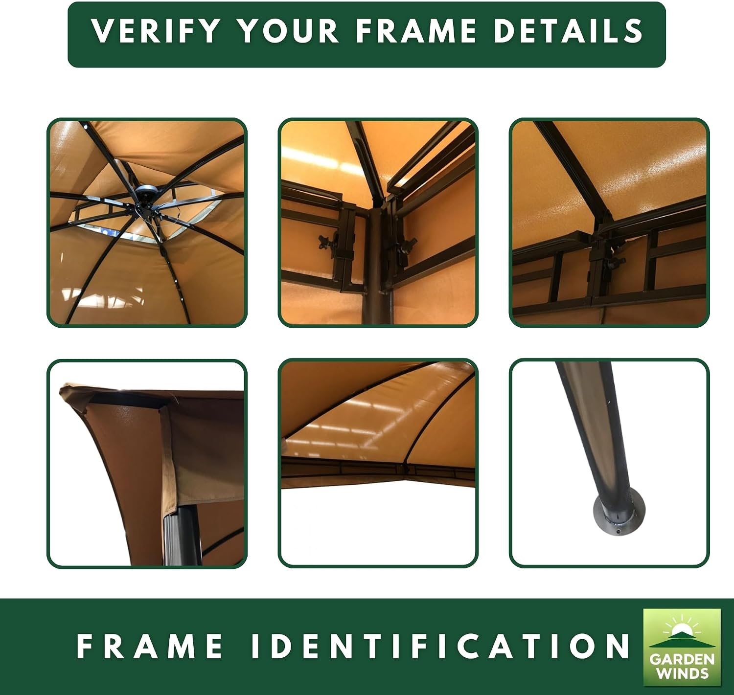 Garden Winds Reinforced Replacement Canopy Top Cover Compatible with The 47228320, 5520L BBB Solar 10' x 10' Gazebo – Classic Sand, RipLock 350