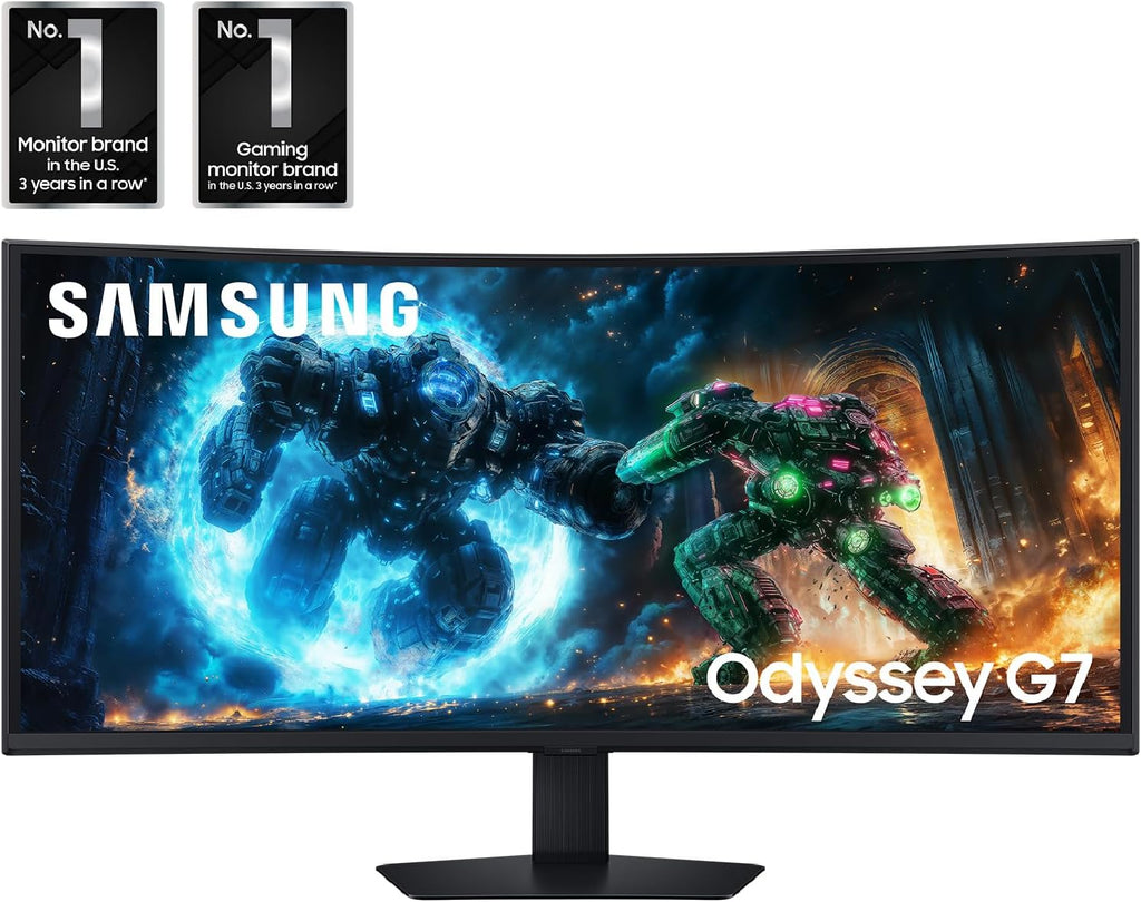 Samsung 40' Odyssey G7 (G75F) WUHD Resolution, 180Hz, Curved Gaming Monitor, 1ms Response Time (GtG), VESA DisplayHDR™ 600, AMD FreeSync™ Premium Pro, LS40FG75DENXZA, 2025