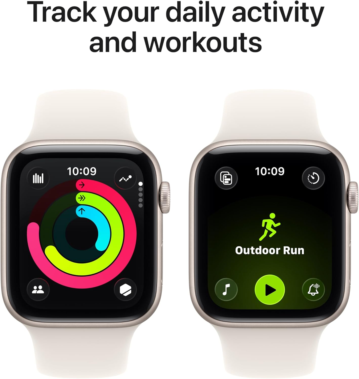Apple Watch SE 3 [GPS 44mm] Smartwatch with Starlight Aluminum Case with Starlight Sport Band - M/L. Fitness and Sleep Trackers, Heart Rate Monitor, Always-On Display, Water Resistant