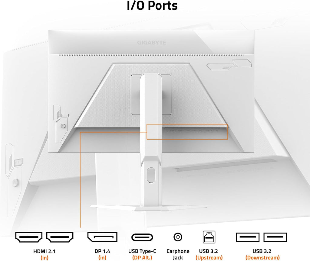 GIGABYTE - M27Q Advanced ICE (SA) - 27' SS IPS Gaming Monitor - QHD 2560x1440-180Hz - 1ms MPRT - AMD FreeSync - Type C KVM - HDMI, DP, Type C - Height Adjustable - White