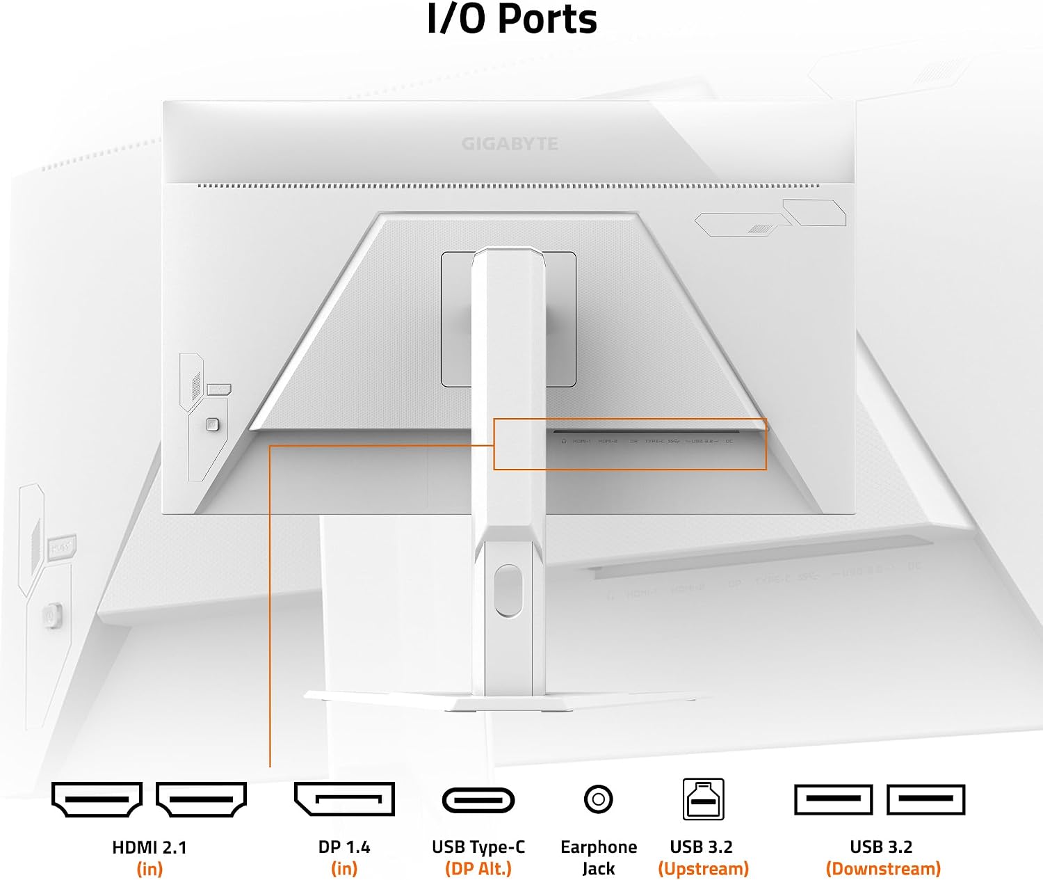 GIGABYTE - M27Q Advanced ICE (SA) - 27' SS IPS Gaming Monitor - QHD 2560x1440-180Hz - 1ms MPRT - AMD FreeSync - Type C KVM - HDMI, DP, Type C - Height Adjustable - White