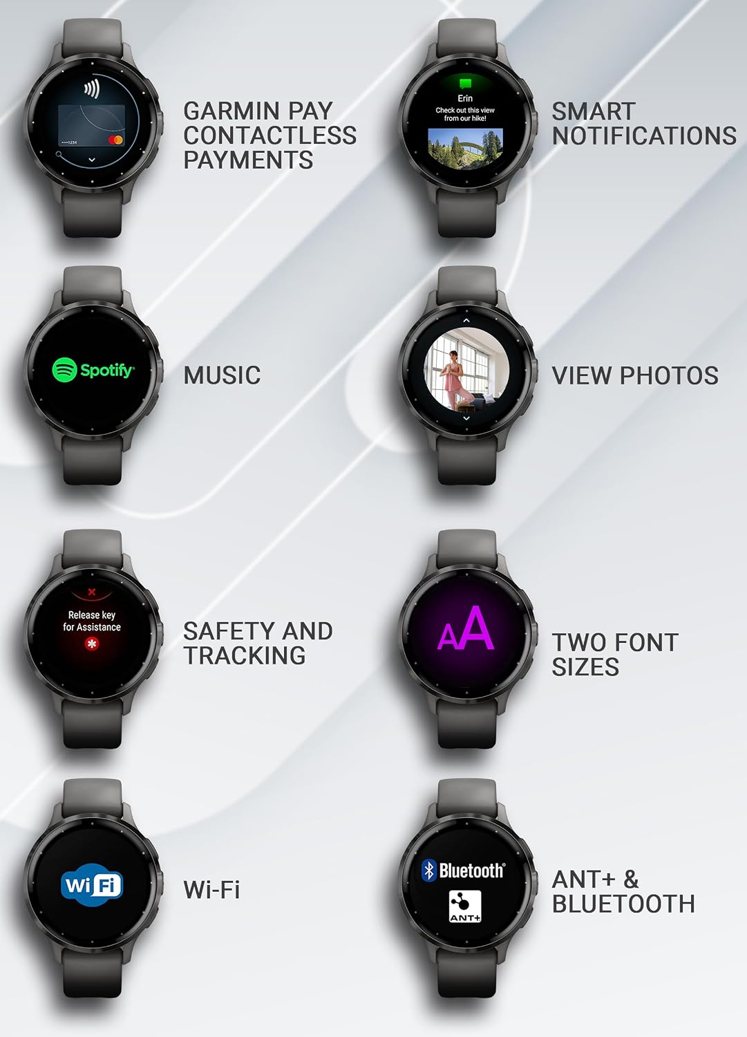 Garmin Venu 3S GPS Smartwatch AMOLED Display 41mm Watch, Health and Fitness Features, Up to 10 Days of Battery, Sleep Coach, Pebble Gray with White Earbuds Bundle