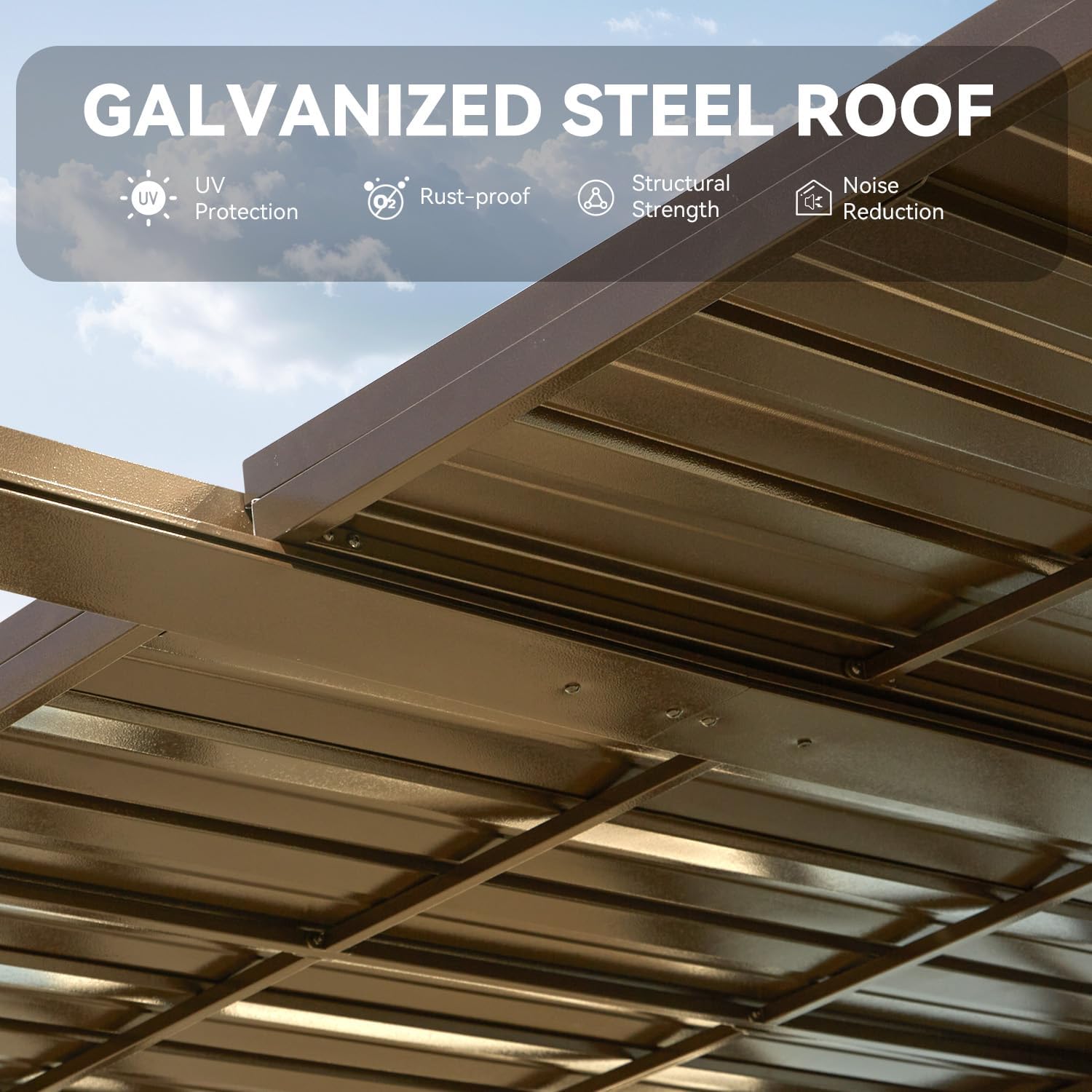 Gazebo 10x13 with Adjustable Galvanized Steel Roofs, All Aluminum Frame Permanent Pergola for Patio, Outdoor Freestanding Shelter, Dark Brown