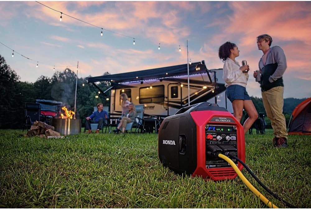 Honda EU3200i 3200 Watt Inverter Generator, Super Quiet 120V Gas Powered Portable Generator for Camping, RV or Home Backup Power Supply, Up to 8.6 Hour Run Time (EU3200IAN2)
