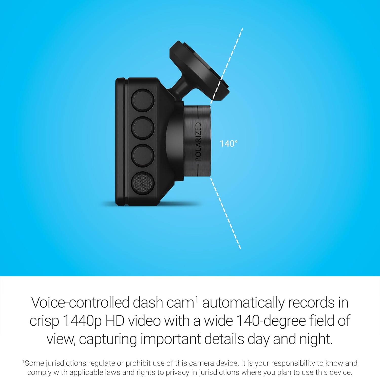 Garmin Dash Cam™ X210, Compact 1440p HD Dash Cam with a 140-degree Field of View, Built in Clarity™ Polarizer, Voice Controlled, GPS, 2.4' Display, Automatic Recording
