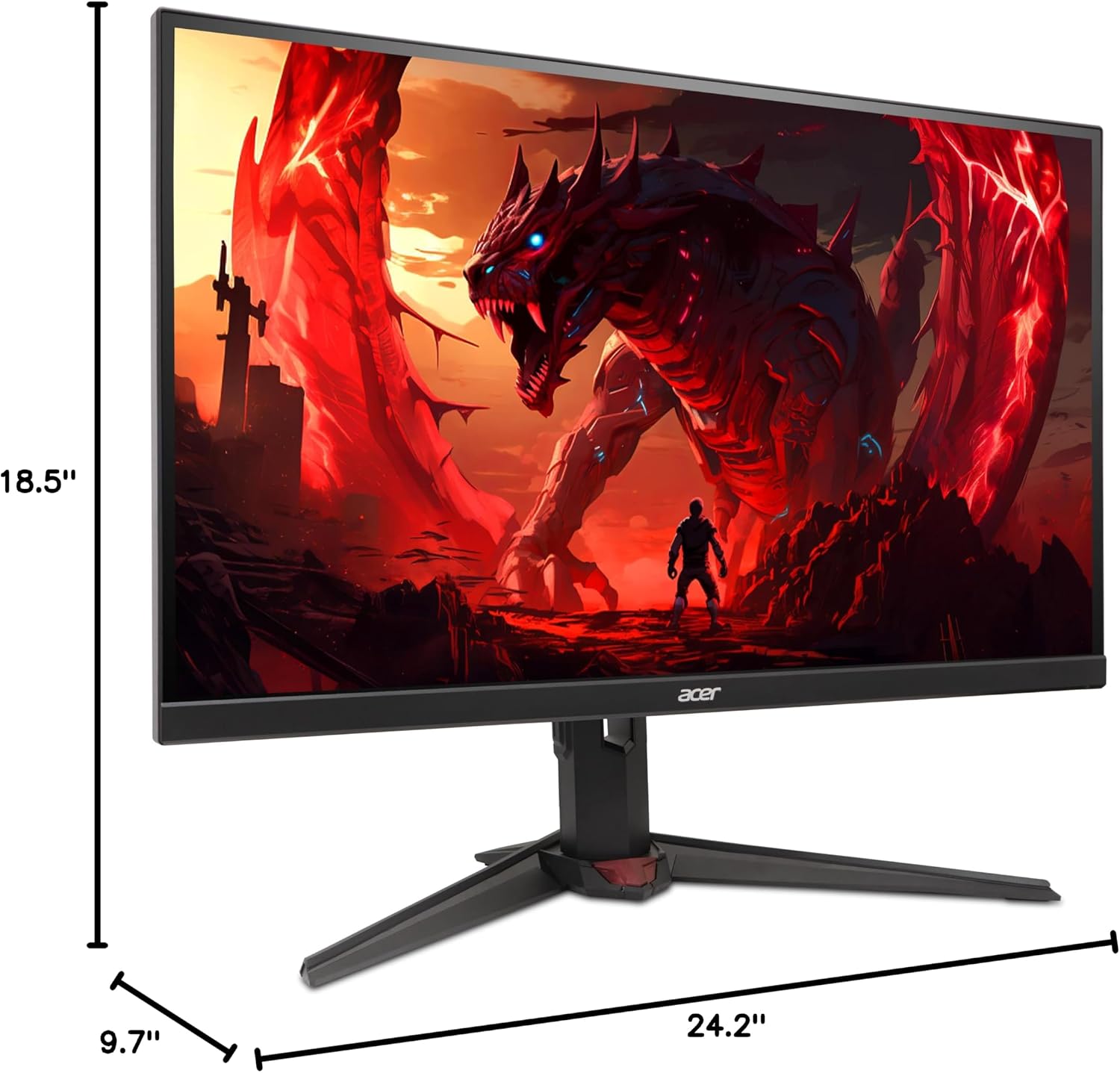 MONITOR acer Nitro 27 Inch WQHD 2560 x 1440 ZeroFrame Design IPS Gaming AMD FreeSync Premium | Up to 270Hz Refresh | Up to 0.5ms | One Display Port 1.4 and Two HDMI 2.0 Ports | XVA270U Z1bmiiprx