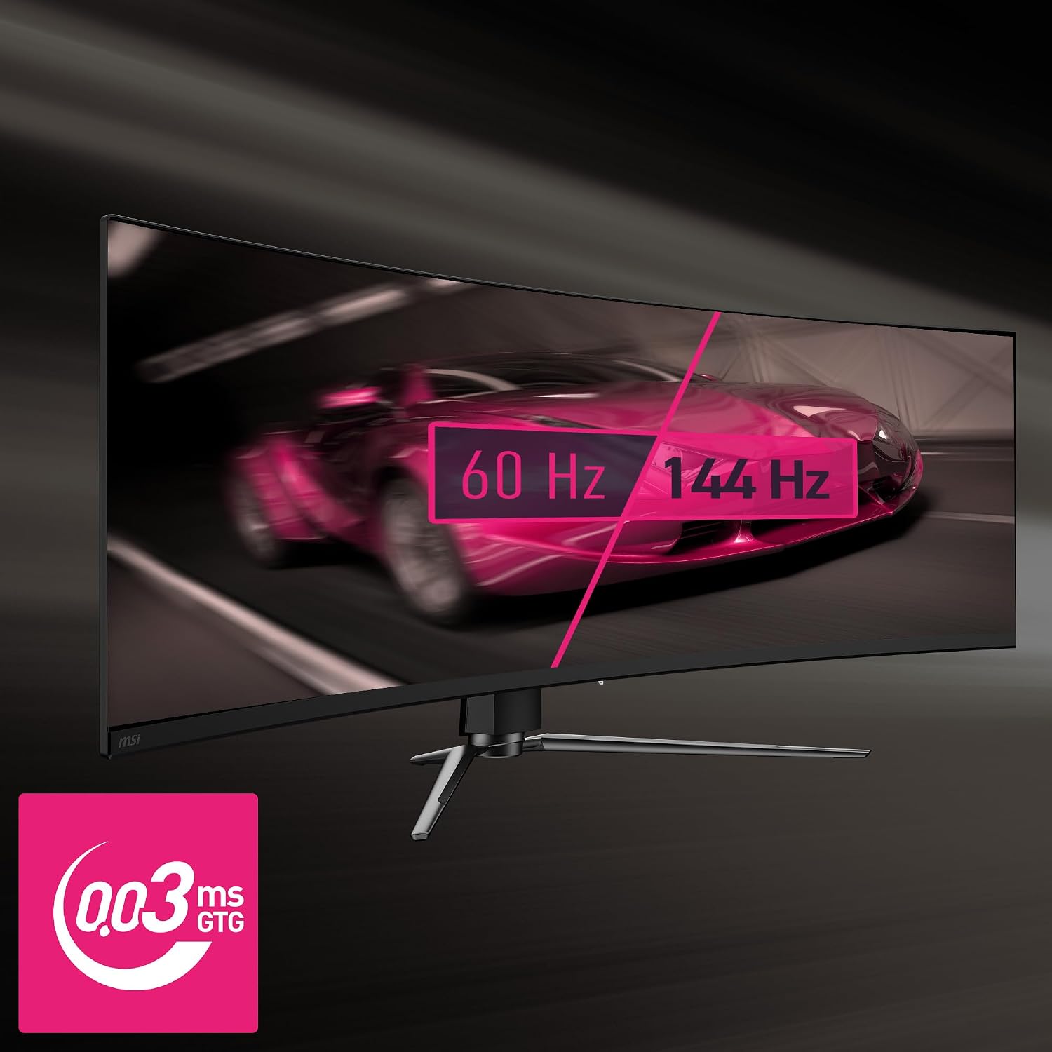msi MPG 491CQP QD-OLED, 49 Curved OLED Gaming Monitor, 5120 x 1440 (DQHD), 0.03ms Response time, 144Hz, True Black HDR 400, HDMI, DP Port, USB Type C, Tilt, Height