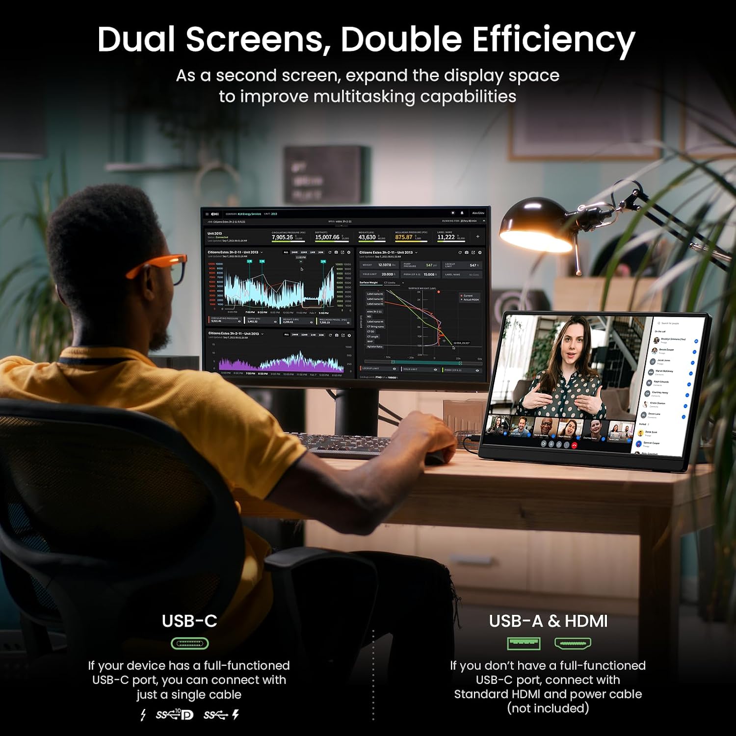 VILVA 17.3'' Portable Monitor 2.5K QHD 165Hz Gaming Display, Ultra-Slim Metal Body, Built-in Stand, USB-C HDMI External Monitor for Laptop, PC, PS5, Xbox, Switch