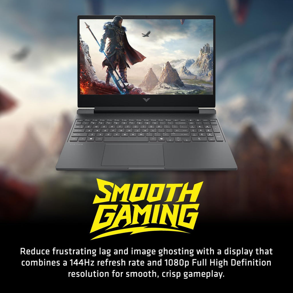HP Victus 15.6' Gaming Laptop 144Hz 2025-2026 Business, AI Computer, Lifetime Office, Ryzen 7 7445HS, NVIDIA RTX 4050, 16GB RAM, 1TB Storage (512GB SSD+500GB Ext), Backlit KB, MarxsolAddon, Win 11 Pro