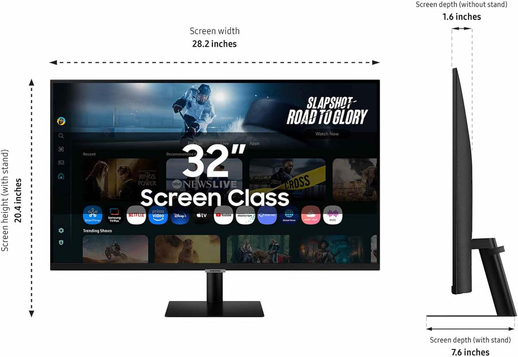 Samsung 32' Smart Monitor M7 (M70F) 4K UHD Display, Samsung Vision AI, Smart TV Apps, Gaming Hub, USB-C, HDMI and USB-A, Black, LS32FM702UNXZA, 2025