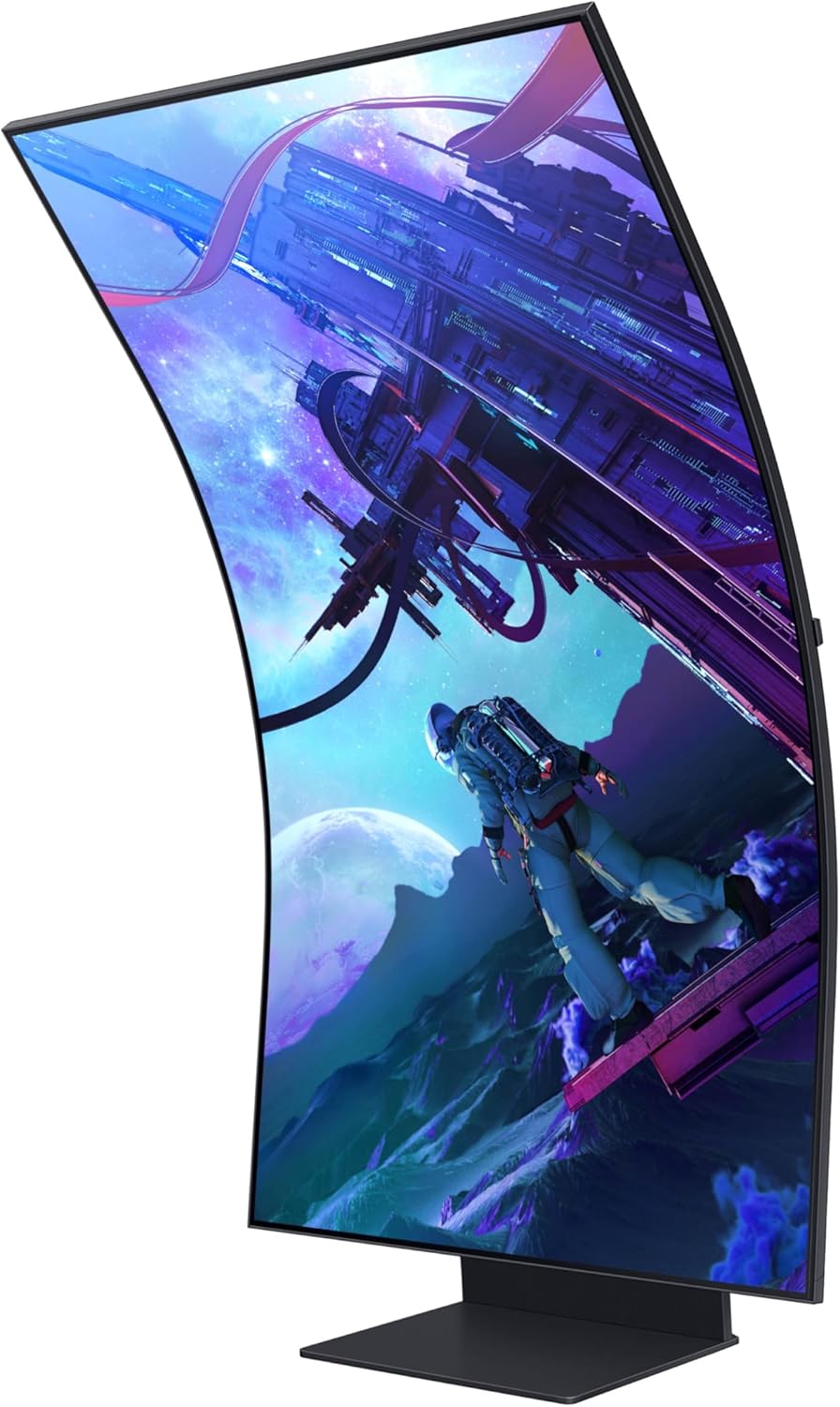 Samsung 55' Odyssey Ark 2nd Gen 4K UHD 1000R Curved Gaming Monitor, 165Hz, 1ms, 4 Input Multi View, Quantum Mini-LED, AMD FreeSync Premium Pro, HDR 10+, Height Adjustable Screen, LS55CG970NNXGO