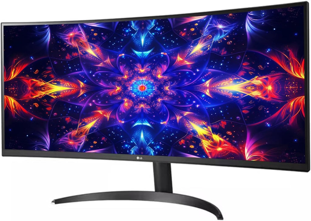 LG 34' Curved UltraWide QHD(3440x1440) IPS Monitor, Dynamic Action Sync, HDR10, sRGB 99%, OnScreen Control, Dual Controller, Multitasking and Content creation, HDMI/DisplayPort, Tilt Adjustable, Black