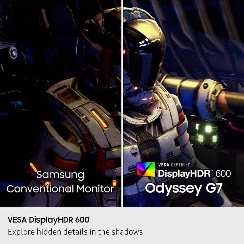Samsung 40' Odyssey G7 (G75F) WUHD Resolution, 180Hz, Curved Gaming Monitor, 1ms Response Time (GtG), VESA DisplayHDR™ 600, AMD FreeSync™ Premium Pro, LS40FG75DENXZA, 2025