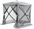 CLAM Quick-Set Pop Up Screen Tent, Traveler, 6 x 6 ft, Instant Setup Gray Portable Outdoor Shelter, Compact Bug-Free Canopy Tent for Camping, Fishing, Backyard - Gray