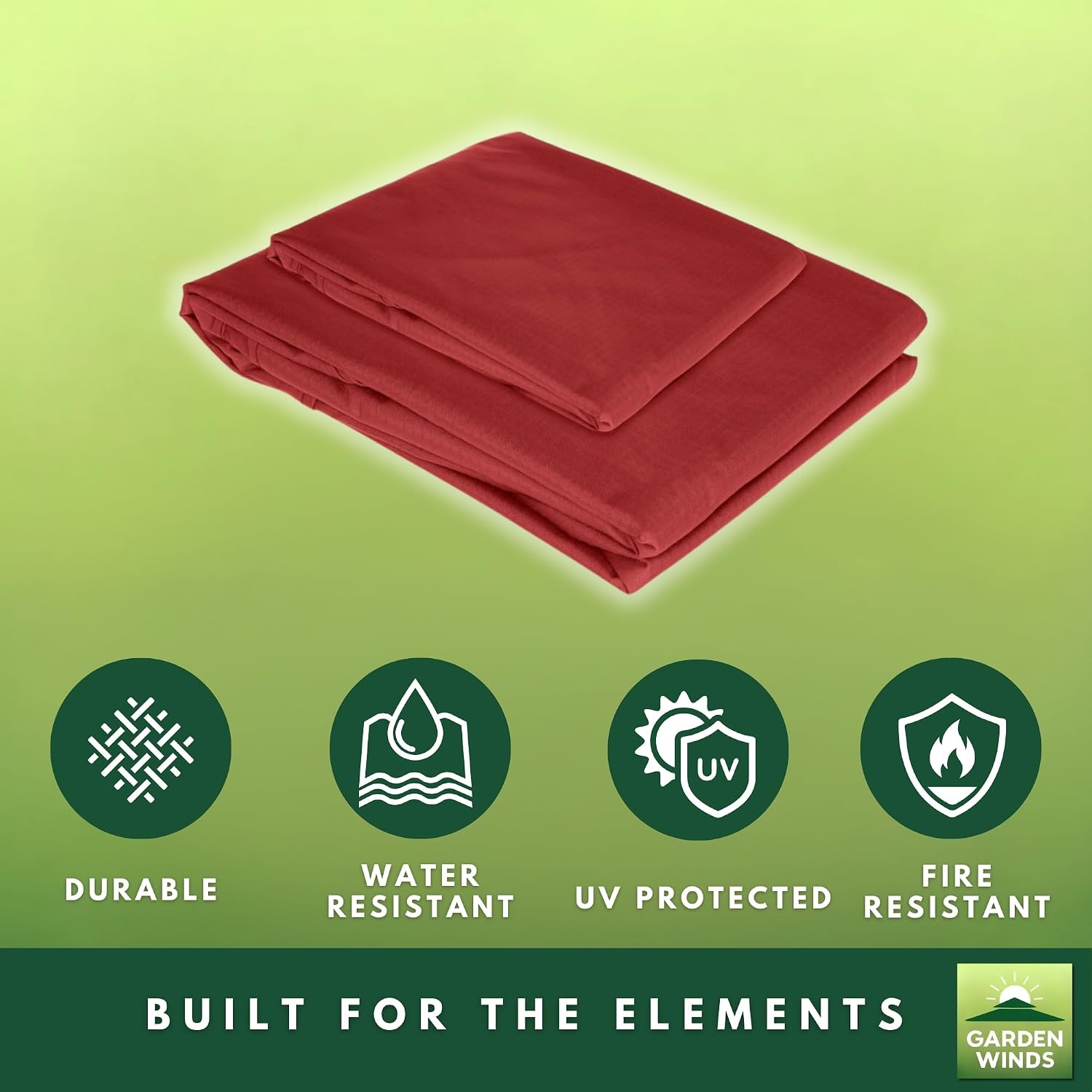 Garden Winds Reinforced RipLock 350 Replacement Canopy Top Cover Compatible with Shadow Creek 10' x 12' Gazebo Model L-GZ1140PST - Cinnabar