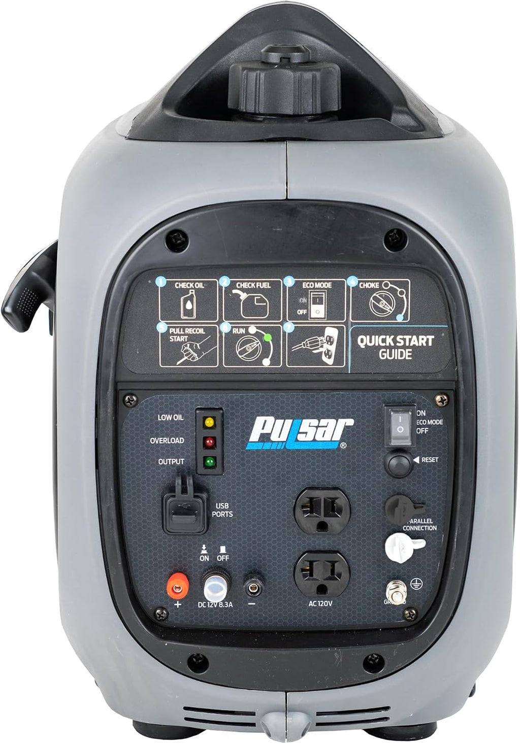 Pulsar 2,300W Portable Gas-Powered Quiet Inverter Generator for Home Emergency Backup, Parallel Capability, With USB Outlet, Long Run Time, GX230N