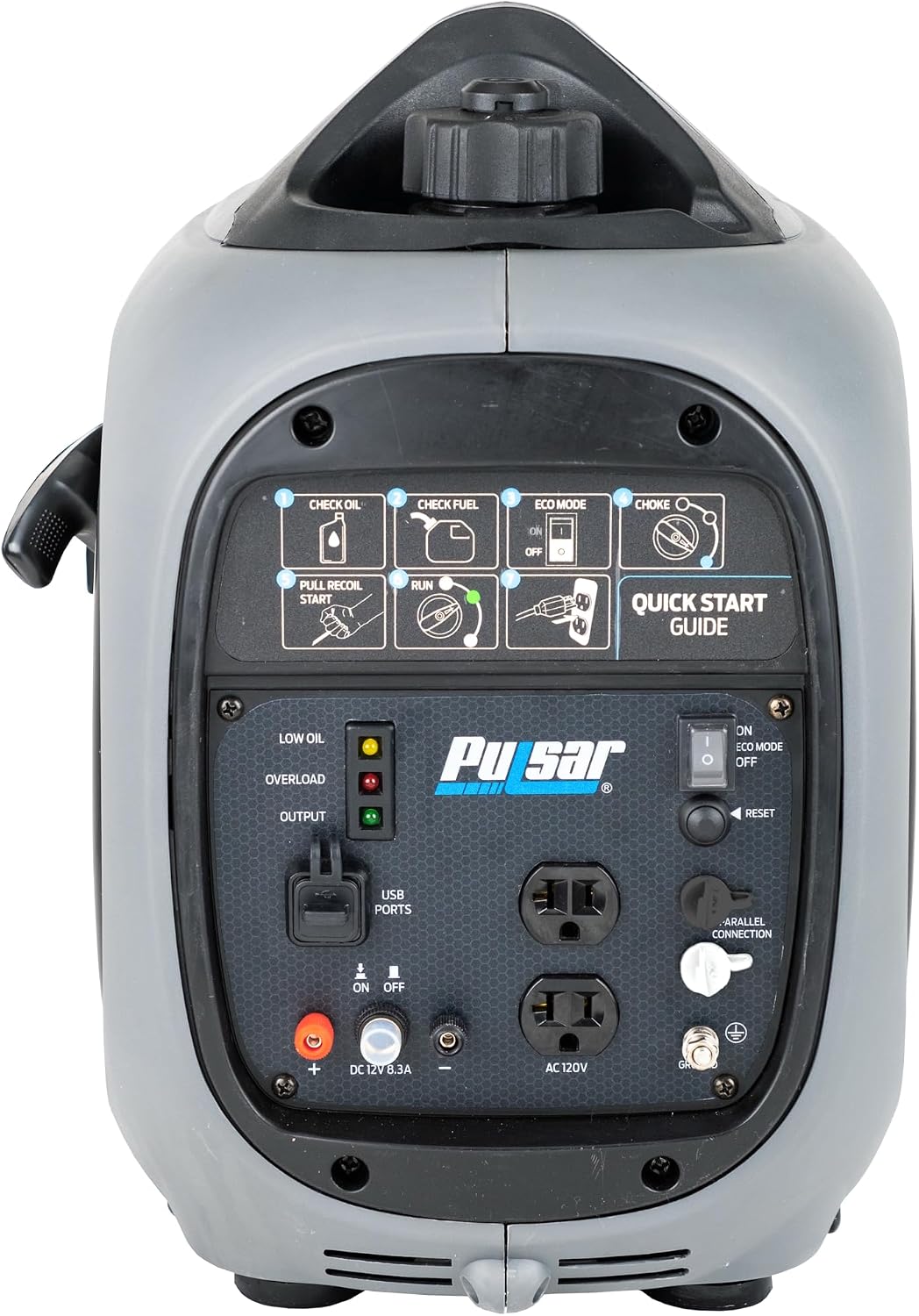 Pulsar 2,300W Portable Gas-Powered Quiet Inverter Generator for Home Emergency Backup, Parallel Capability, With USB Outlet, Long Run Time, GX230N