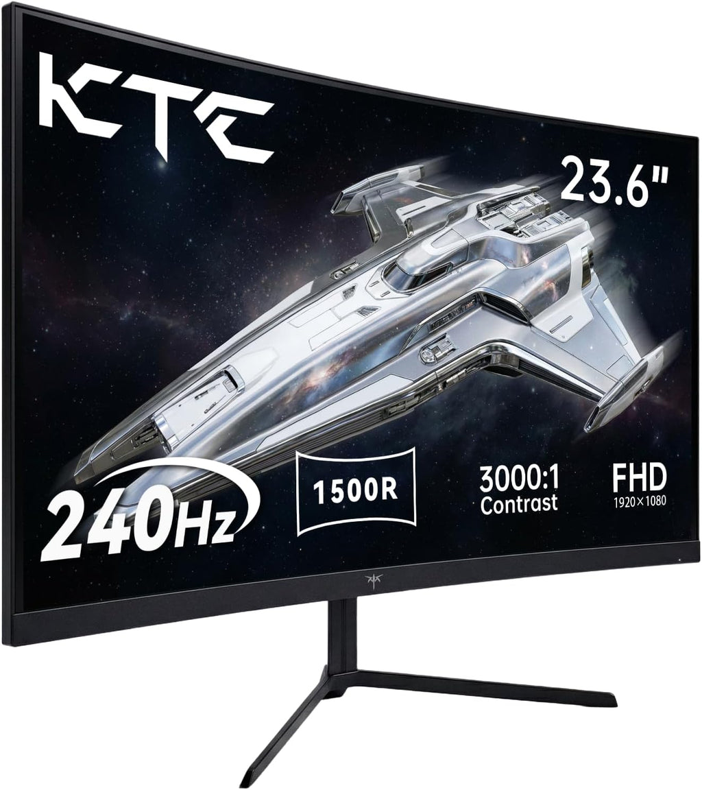 KTC 24 Inch Curved 240Hz Gaming Monitor, FHD 1500R Curved Computer Monitor 1080P, 3000:1 Contrast, Adaptive Sync, HDR, MPRT 1ms, HDMI DisplayPort, Low Blue Light, Tilt, VESA Mount, H24S17P