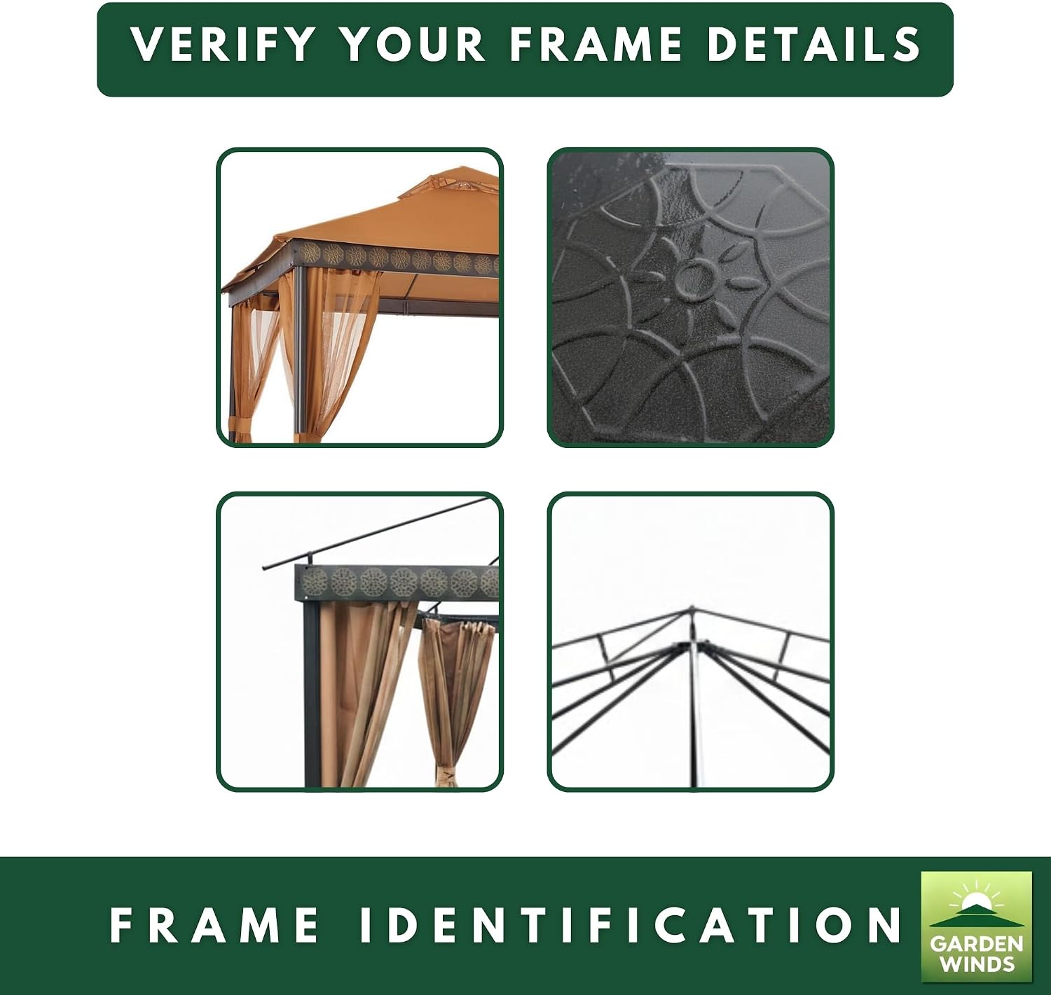 Garden Winds Reinforced Replacement Canopy Top Cover Compatible with The 5LGZ6530-5, 5LGZ6530 La Palma I and La Palma II Gazebo - Classic Sand, Riplock 350