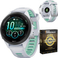 Garmin 010-02810-04 Forerunner 265S GPS Smartwatch Whitestone/Neo Tropic | Official USA Partner Model | Bundle with Deco Essentials Exclusive CPS 26 Month Protection Pack