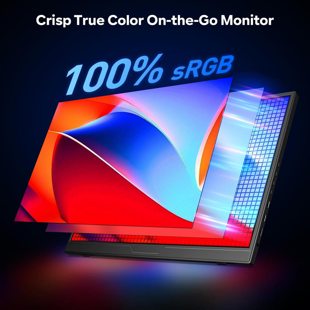 Dopesplay 120Hz Portable Gaming Monitor 16' 1200P FHD 100% sRGB Portable Display with Adjustable Stand, USB-C & HDMI External Monitor & Travel Screen for Laptop Mac PC Phone Xbox PS5 Switch