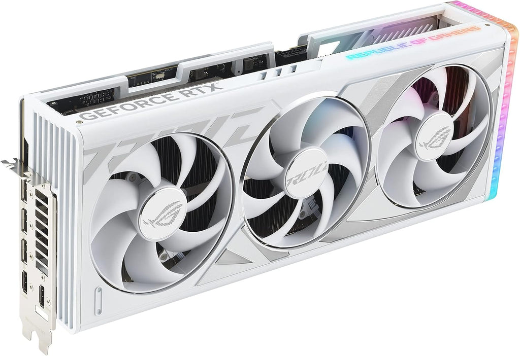 ASUS ROG Strix GeForce RTX™ 4080 Super White OC Edition Gaming Graphics Card (PCIe 4.0, 16GB GDDR6X, DLSS 3, HDMI 2.1a, DisplayPort 1.4a, Vapor Chamber, Power Sensing, Aura Sync)