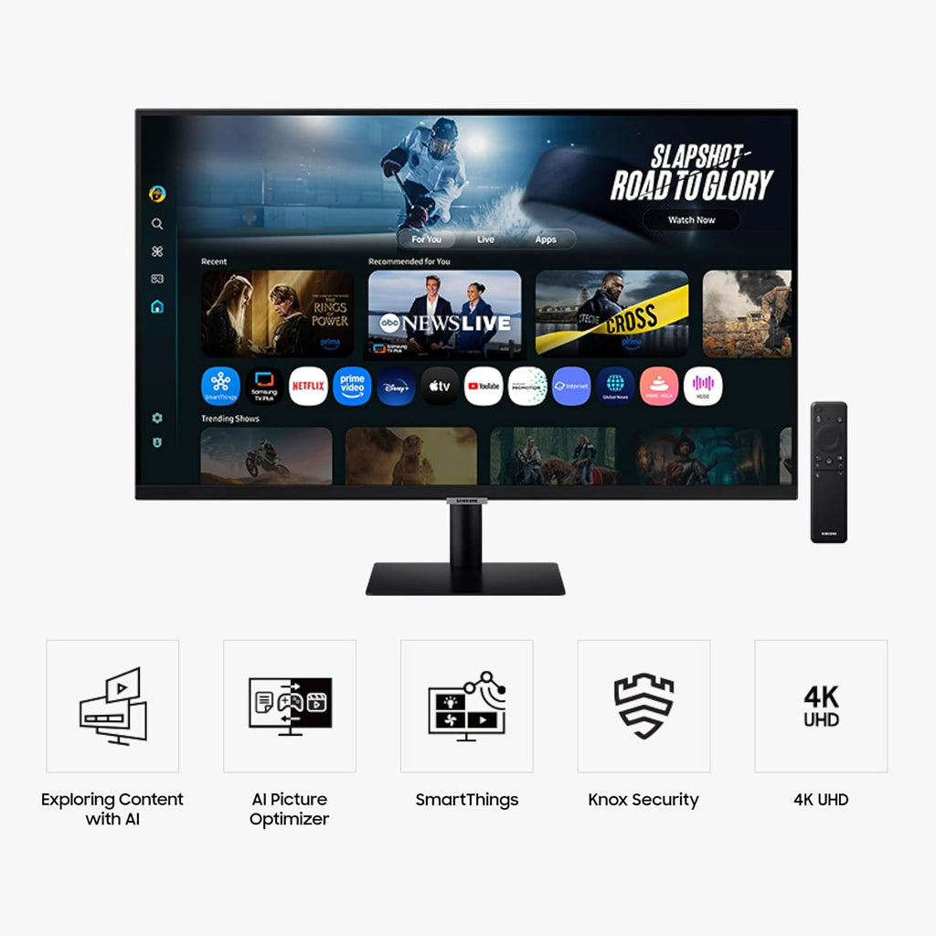 Samsung 32' Smart Monitor M7 (M70F) 4K UHD Display, Samsung Vision AI, Smart TV Apps, Gaming Hub, USB-C, HDMI and USB-A, Black, LS32FM702UNXZA, 2025