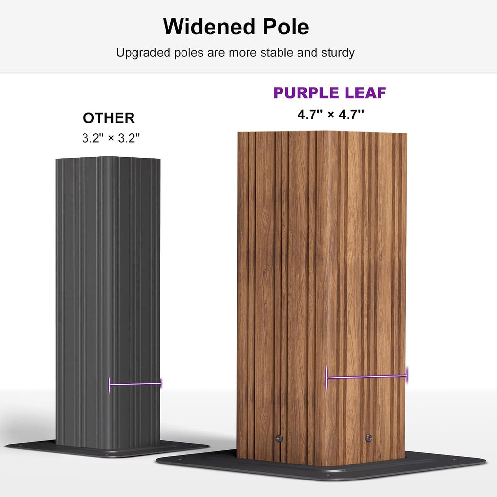 PURPLE LEAF 10' X 14' Outdoor Hardtop Gazebo for Patio Galvanized Steel Double Roof Permanent Canopy Teak Finish Coated Aluminum Frame Pavilion Gazebo with Netting and Khaki Curtains
