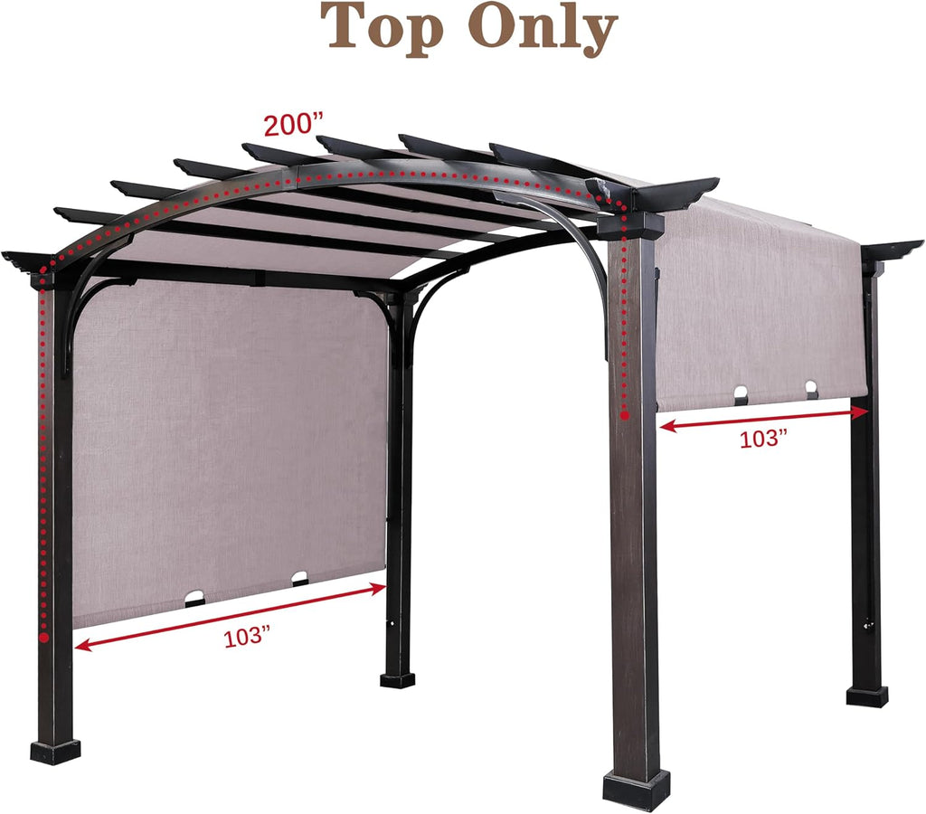 SCOCANOPY Replacement Sling Top Compatible with Lowe's Allen + roth 10 ft x 10 ft Freestanding Pergola, #L-PG152PST-B (Size: 200' (L) x 103' (W)),Brown