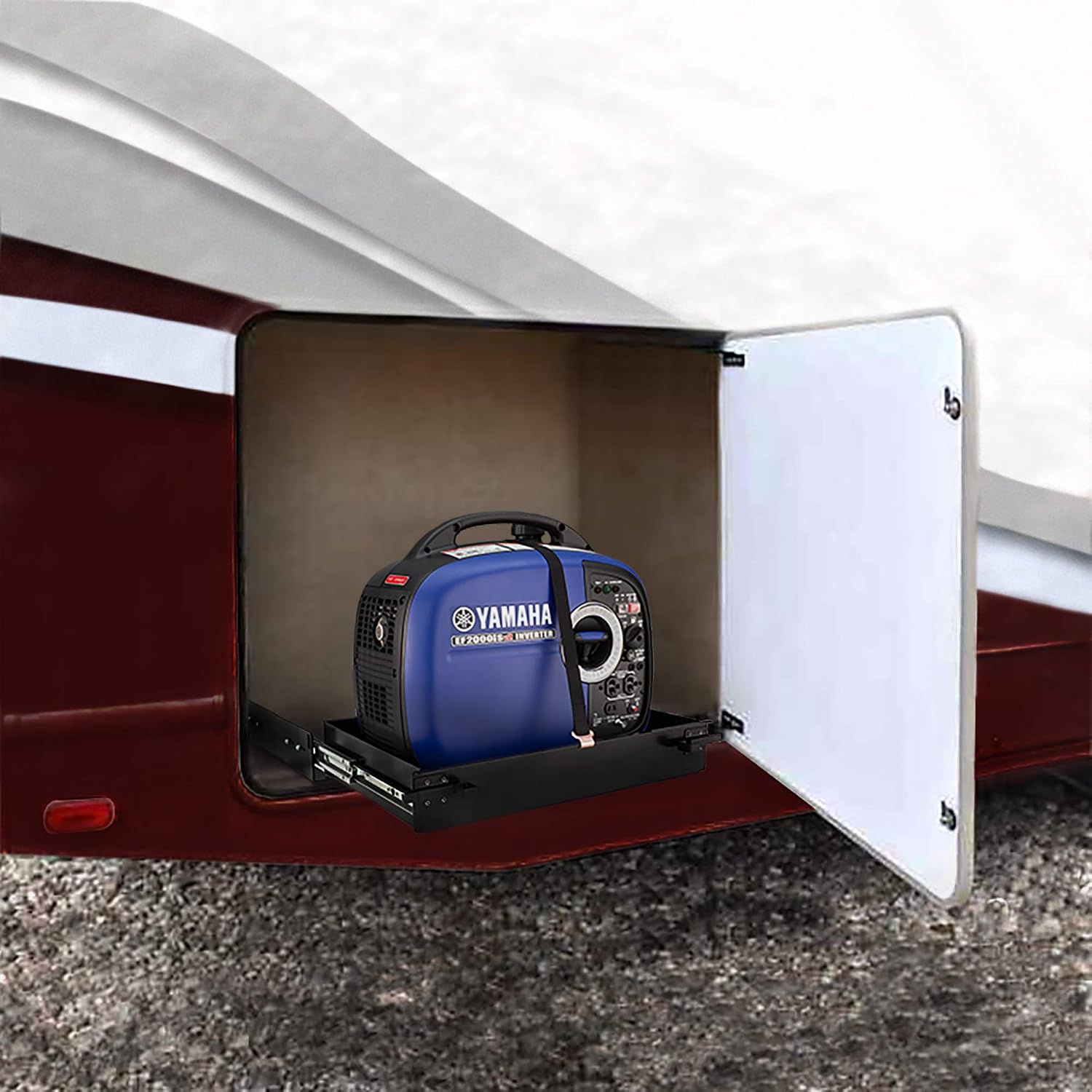 RecPro Generator Slide Out Tray can be Used for Yamaha Generators Mounts Under RV Compartment and Baggage Doors