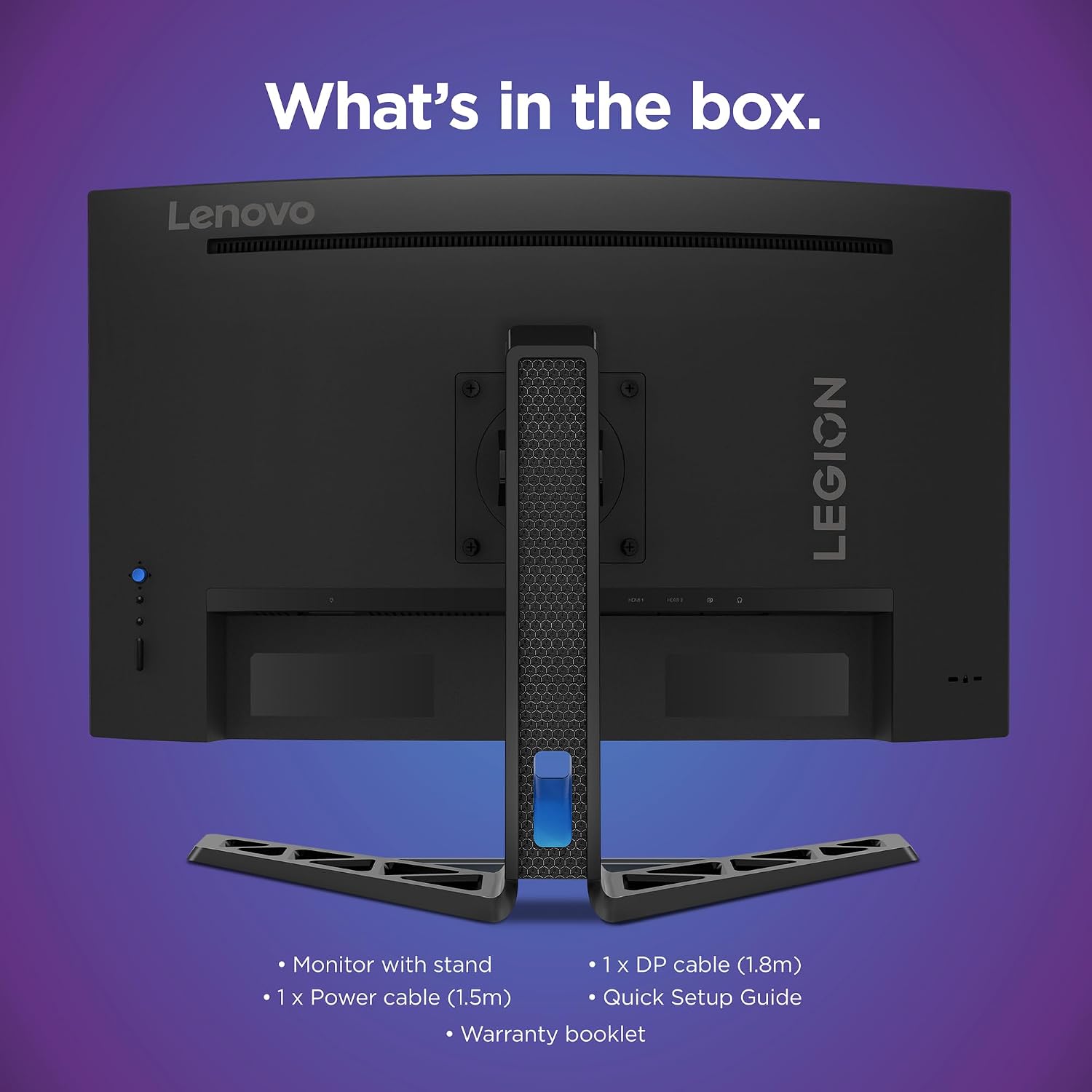 Lenovo Legion R27fc-30 Gaming Monitor, 27' FHD Curved, 280Hz, 0.5ms MPRT, AMD FreeSync, VESA Adaptive Sync, Lift/Tilt/Pivot/Swivel Stand, HDMI 2.1 and DisplayPort 1.4, 350 nits, Raven Black